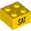 Набор LEGO Brick 2 x 2 with Black 'SAT' Print, Желтый