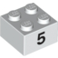 Набор LEGO Brick  2 x  2 with Black "5" Print, Белый