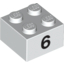 Набор LEGO Brick  2 x  2 with Black "6" Print, Белый