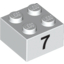 Набор LEGO Brick  2 x  2 with Black "7" Print, Белый