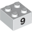 Набор LEGO Brick  2 x  2 with Black "9" Print, Белый