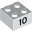 Набор LEGO Brick  2 x  2 with Black "10" Print, Белый