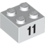 Набор LEGO Brick  2 x  2 with Black "11" Print, Белый