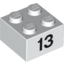 Набор LEGO Brick  2 x  2 with Black "13" Print, Белый