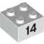 Набор LEGO Brick  2 x  2 with Black "14" Print, Белый