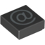 Набор LEGO Tile 1 x 1 with Silver '@' Print, Черный