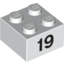 Набор LEGO Brick  2 x  2 with Black "19" Print, Белый