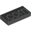Набор LEGO Tile 1 x 2 with Silver '.com' Print, Черный