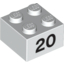Набор LEGO Brick  2 x  2 with Black "20" Print, Белый