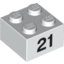 Набор LEGO Brick  2 x  2 with Black "21" Print, Белый