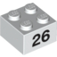 Набор LEGO Brick  2 x  2 with Black "26" Print, Белый
