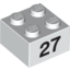 Набор LEGO Brick  2 x  2 with Black "27" Print, Белый