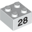 Набор LEGO Brick  2 x  2 with Black "28" Print, Белый