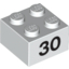Набор LEGO Brick  2 x  2 with Black "30" Print, Белый