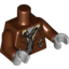 Набор LEGO Torso Ripped Suit Jacket, Tan Shirt and Dark Bluish Gray Tie Print / Reddish Brown Arms / Light Bluish Gray Hands, Красно-коричневый