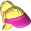 Набор LEGO Minifig Hair Friends Long with Ponytail, Side Bangs and Dark Pink Sun Visor, Bright Light Yellow