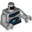 Набор LEGO Torso Black Armor with Silver Circles and Blue Round Jewel Print / Light Bluish Gray Arms / Light Bluish Gray Hands, Светлый сине-серый
