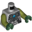 Набор LEGO Torso Chima Silver Armor with Straps and Blue Round Jewel (Chi) Print / Olive Green Arms / Dark Green Hands , Светлый сине-серый
