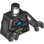 Набор LEGO Torso Chima Silver Armor, Muscles, Bone Necklace, Red Winged Skull Emblem and Blue Round Jewel (Chi) Print / Black Arms / Black Hands, Черный