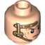 Набор LEGO Minifig Head Dual Sided Gold Headset with Smile / Determined Print [Hollow Stud], Light Flesh