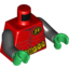 Набор LEGO Torso Batman 'R' Symbol, Muscles Outline and Belt with Pockets Print / Red Arms / Green Hands, Красный