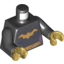 Набор LEGO Torso Batman Female Logo with Body Armor and Gold Belt Print / Black Arms / Pearl Gold Hands, Черный