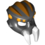 Набор LEGO Minifig Mask - Spider with White Pincers, Orange Spots and Gold Ridges Print, Черный