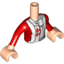 Набор LEGO Torso Friends Red Holiday Jacket with White Trim, Argyle Sweater and White Scarf Print, Light Flesh Arms with Hands with Red Sleeves Print, Light Flesh