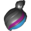 Набор LEGO Minifig Hair Female Ponytail Off-center with Magenta and Medium Azure Stripes Print (Wyldstyle), Черный