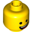 Набор LEGO Minifig Head Dual Sided Open Lopsided Smile / Laughing Print [Hollow Stud] , Желтый