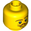 Набор LEGO Minifig Head Male Brown Eyebrows, Goatee and Moustache, White Pupils Print [Hollow Stud] , Желтый