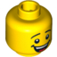 Набор LEGO Minifig Head Male Black Eyebrows, Open Mouth Smile with Teeth and Tongue Print  [Hollow Stud], Желтый