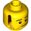 Набор LEGO Minifig Head with Brown Sideburns, Stubble and Eyebrows, Neutral Mouth [Hollow Stud], Желтый