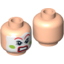 Набор LEGO Minifig Head Face Paint with Red Lips and Eyebrows, Green Cheeks, Angry Print [Hollow Stud], Light Flesh