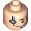 Набор LEGO Minifig Head Black Eyebrows, Cheek Lines and Headset with Open Mouth Print [Hollow Stud], Light Flesh