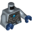 Набор LEGO Torso Chima Gray Armor, Silver Buckles, Bat Pendant and Blue Round Jewel (Chi) Print / Sand Blue Arms / Dark Blue Hands, Sand Blue