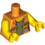 Набор LEGO Torso Female Open Safety Vest with Reflective Stripes over Olive Green Shirt Print, Yellow Arms and Yellow Hands , Оранжевый