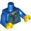 Набор LEGO Hawaiian Shirt with Orange and Red Flowers and Green Leaves Print, Blue Arms and Yellow Hands, Голубой