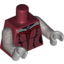 Набор LEGO Torso Female Laced Corset with Red Frills, Pendant Print, Flat Silver Arms and Light Bluish Gray Hands , Темно-красный
