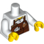 Набор LEGO Torso Reddish Brown Apron with Coffee Shop Badge, 'Larry' Name Badge,and Pocket Print / White Arms / Yellow Hands, Белый
