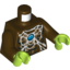 Набор LEGO Torso Chima Bare Chest with Spiderweb, Dark Tan Spider and Blue Round Jewel (Chi) Print / Dark Brown Arms / Lime Hands , Темно-коричневый