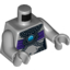 Набор LEGO Torso Chima Female Outline with Black Armor, Dark Purple Top and Blue Round Jewel (Chi) Print / Light Bluish Gray Arms / Light Bluish Gray Hands, Светлый сине-серый