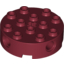 Набор LEGO Brick Round 4 x 4 with Holes, Темно-красный