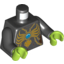 Набор LEGO Torso Chima Gold Chain and Large Spider Pendant with Blue Round Jewel Print / Black Arms / Lime Hands, Черный