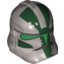 Набор LEGO Minifig Helmet SW Clone Trooper with Dark Green Markings Print (Commander Gree), Flat Silver