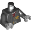 Набор LEGO Torso Western Sheriff Star Badge, Vest, Red Ascot Print / Black Arms / Light Bluish Gray Hands, Черный