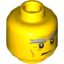 Набор LEGO Minifig Head Male Bushy Gray Eyebrows, Wrinkles, Scowl Print (Sensei Garmadon) [Hollow Stud], Желтый