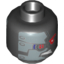 Набор LEGO Minifig Head Silver Mechanical Mask / Red Eyes Nindroid Print [Hollow Stud], Черный
