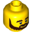 Набор LEGO Minifig Head Beard Brown, Bushy Eyebrows, Grin and White Pupils Print [Hollow Stud], Желтый