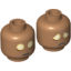 Набор LEGO Minifig Head Dual-Sided - Large White Eyes Neutral / Anxious Print [Hollow Stud], Medium Dark Flesh